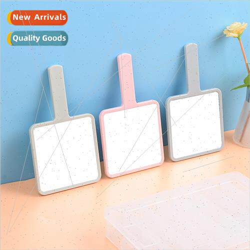 Square  retro handle cosmetic mirror hand held handheld beau