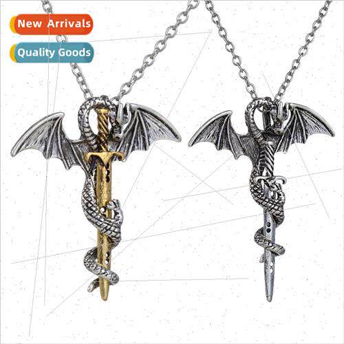 Fashion Rock Style Vintage Gold and lver Pterodactyl Sword N