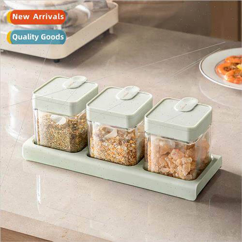 ing box home kitchen salt seasoning jar organizer wall-mount