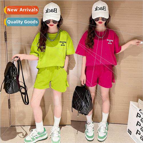 2023 new childrens clothing girls casual suit summer section