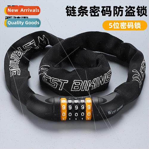 Bicycle chain lock 5-digit combination lock mountain road po