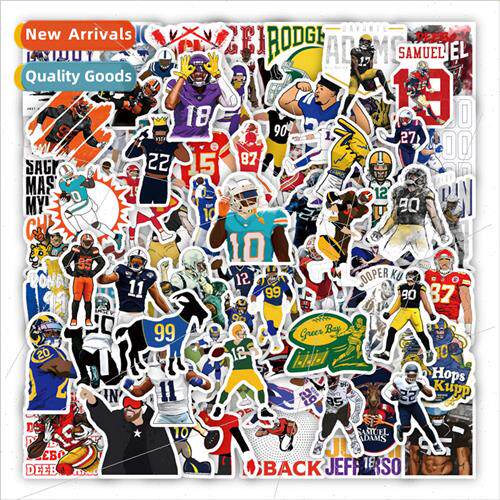 100 new sports cartoon rugby star stickers decorative luggag