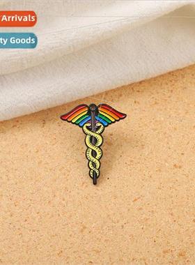 New Rainbow Magic Snake Staff Brooch Pharaoh Rainbow Metal B