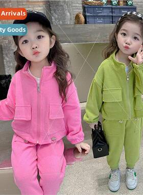 2023 new childrens clothing girls casual suit spring  in sma