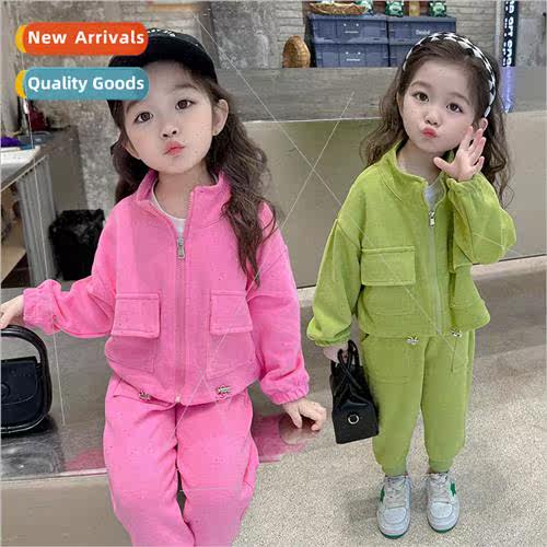 2023 new childrens clothing girls casual suit spring  in sma