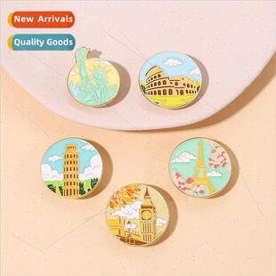 New creative geometric architectural brooch pylons peplum c