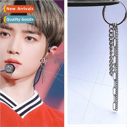 KPOP Choi Yoon Kyu earrings TT group mens chain earrings ear