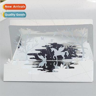 H-6 Fantasy Mirror Greeting Card Korean Creative Birthday Te