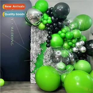 Bobble Ball Party and Birthday Green Package Black Balloon