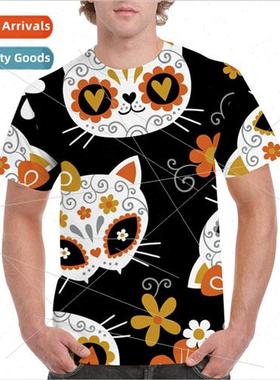 Mens 3D Digital Printed T-shirt Adult Youth Mens Short Sleev