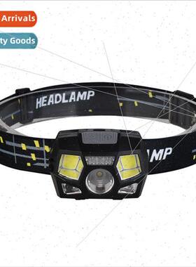 Strong light XPE+COB+Red light USB rechargeable sensor headl