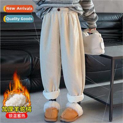 Girls padded thickened pants winter 2023 new childrens cloth