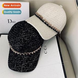 fashion lea and chain silk bright female hat fall spring New