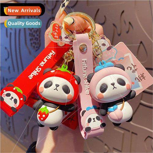 cartoon fruit panda keychain female cute nd couple key chain