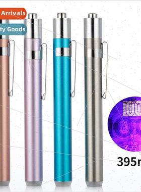 Stainless steel violet flashlight 395nm banknote checking sm
