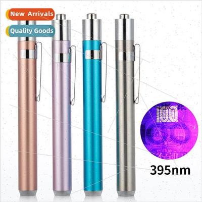 Stainless steel violet flashlight 395nm banknote checking sm