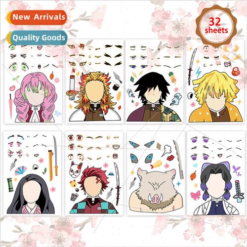 Cartoon children DIY puzzle stickers anime ghosts out Make a
