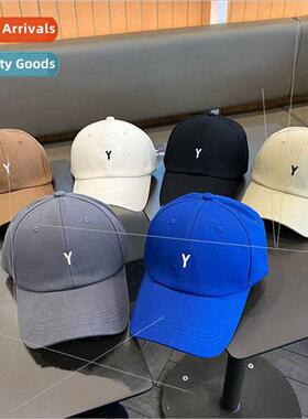 Y letters embroidery soft top baseball cap children spring a