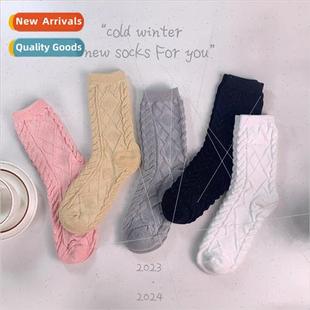 and diamond anti autumn odor womens Soft socks winter plush
