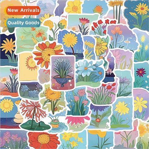 60 pcs of flowers series handbook material decorative sticke