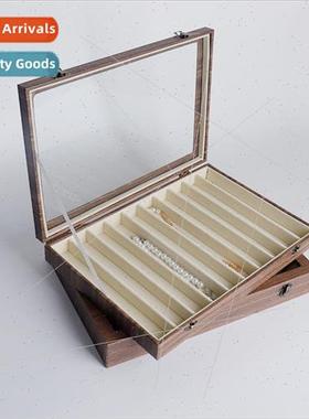 Wood grain leather pearl necklace storage box long snake bon