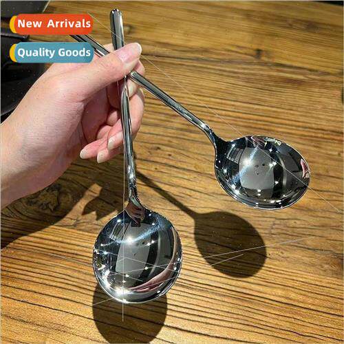 Stainless steel spoon Korean round spoon long handle Korean