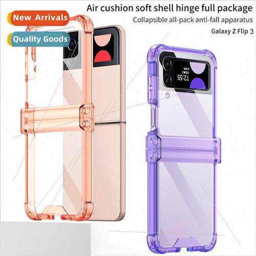 适用 samsung ZFlip4 cell phone case four corners transparent