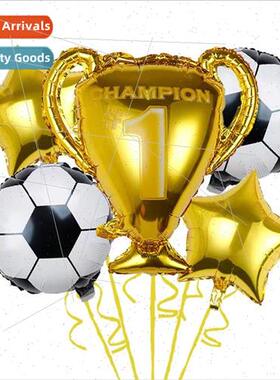 Golden Champion Trophy Aluminum Balloon Football Trophy Ball