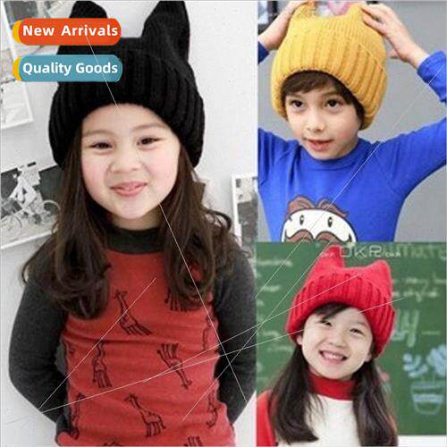 Autumn and winter new men and women children knitted wool ha