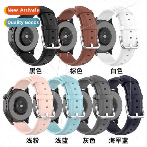 适用 Huawei watch4 pro round tail leather strap Samsung watc