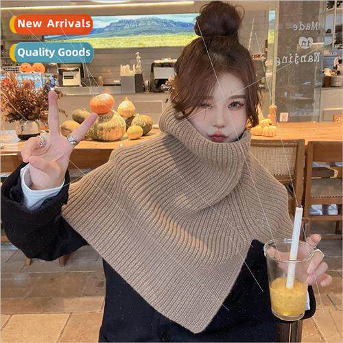 Autumn and winter 2022 new warm wool scarf female high neck