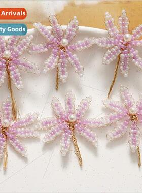 HyunA gentle color blocking pearl bouquet flowers diy handma