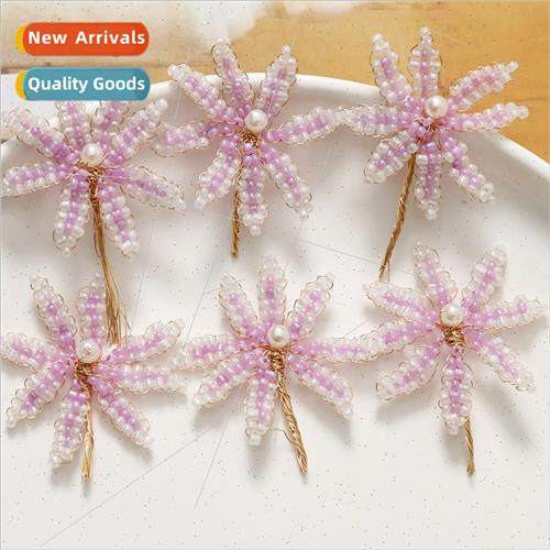 HyunA gentle color blocking pearl bouquet flowers diy handma