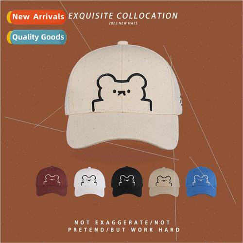 Hat female winter baseball cap bear embroidery fashion casua