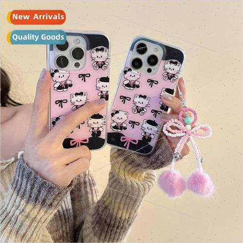 Teenage girl cute bow cat iPhone15 pendant 13ProMax 适用 App