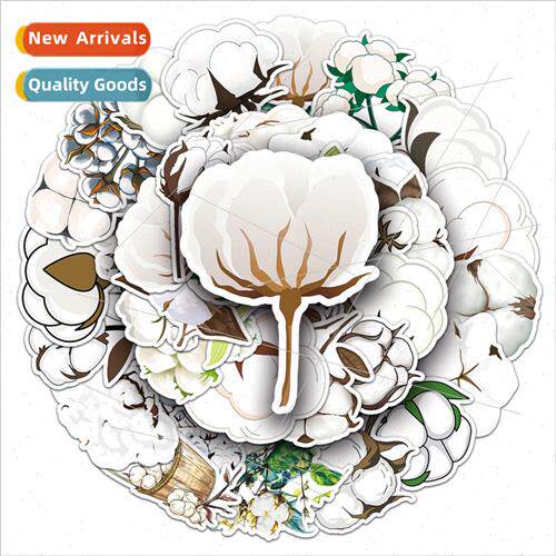 50 pcs of cotton cartoon plant stickers cute crops flowers w