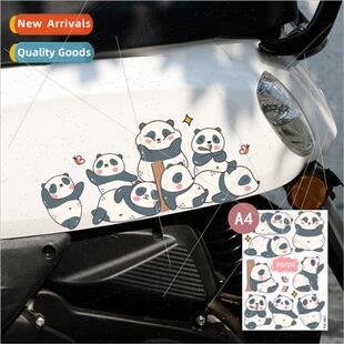 Cute cartoon panda stickers electric car motorcycle body scr