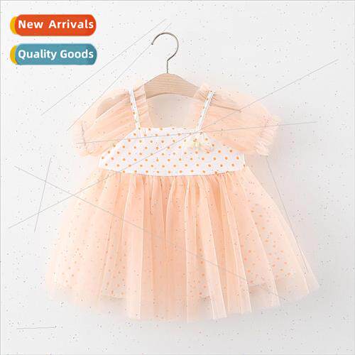 Childrens dress girls summer new splicing mesh princess skir