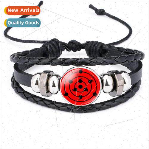 New Accessories Anime Naruto Gemstone Cowhide Braid Bracelet
