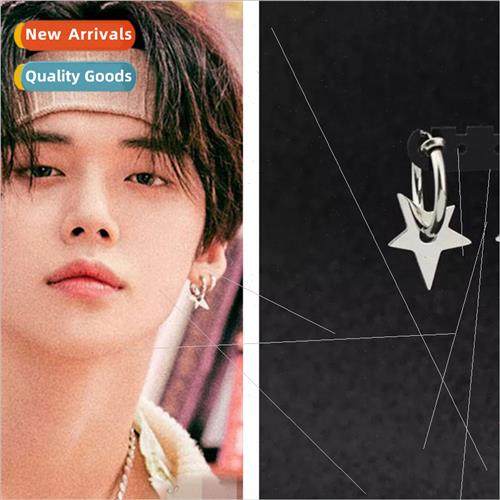 TT Cui Ranjun earrings star titanium steel ins cool  earring