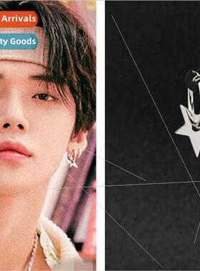 TT Cui Ranjun earrings star titanium steel ins cool  earring