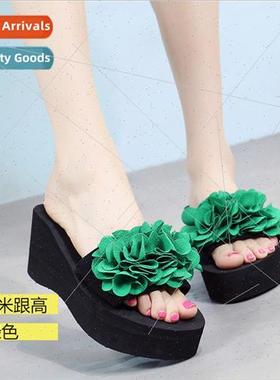 Summer slippers womens outside wear high with a word drag -s