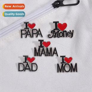 creative brooch love letters badge English metal alloy