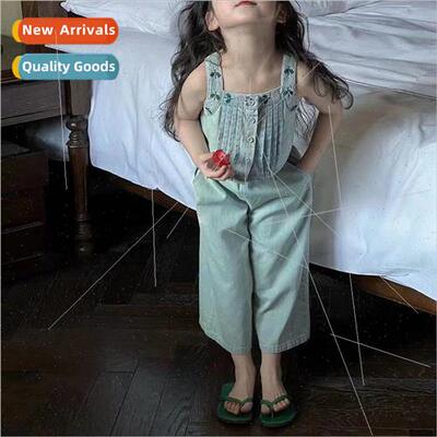 2023 summer new girls denim camisole undershirt do old nine-
