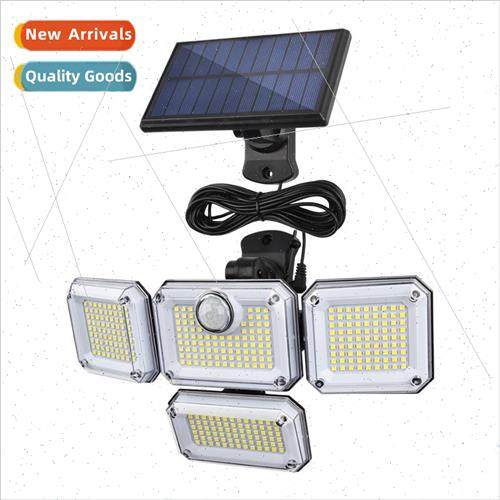 Four head solar remote control wall light outdoor fence spli