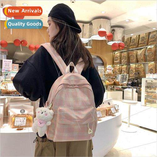 New fashion plaid mini small backpack ancient sense of Mori