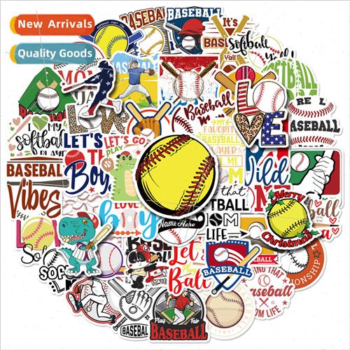 50 Baseball Doodle Stickers New Not Repeat Baseball Sports C