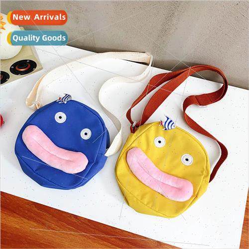2022 new cartoon cute sausage mouth canvas bag personality q