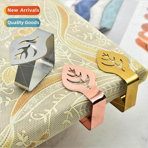 Stainless steel tablecloth clip creative leaf-shaped table f