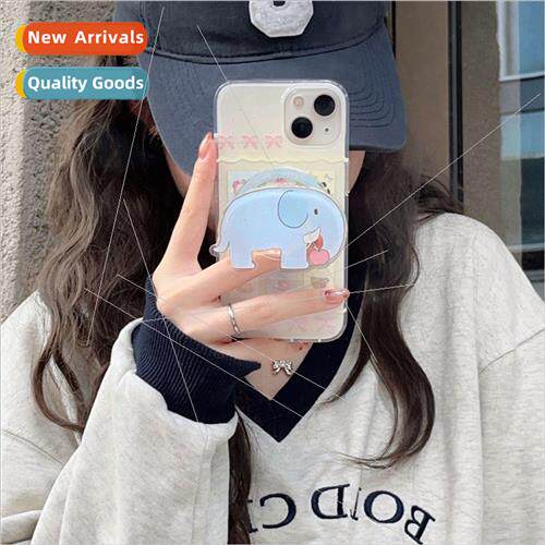 Cute Elephant Stand iPhone 13 Nine Grid Puzzle 14 ProMax 适